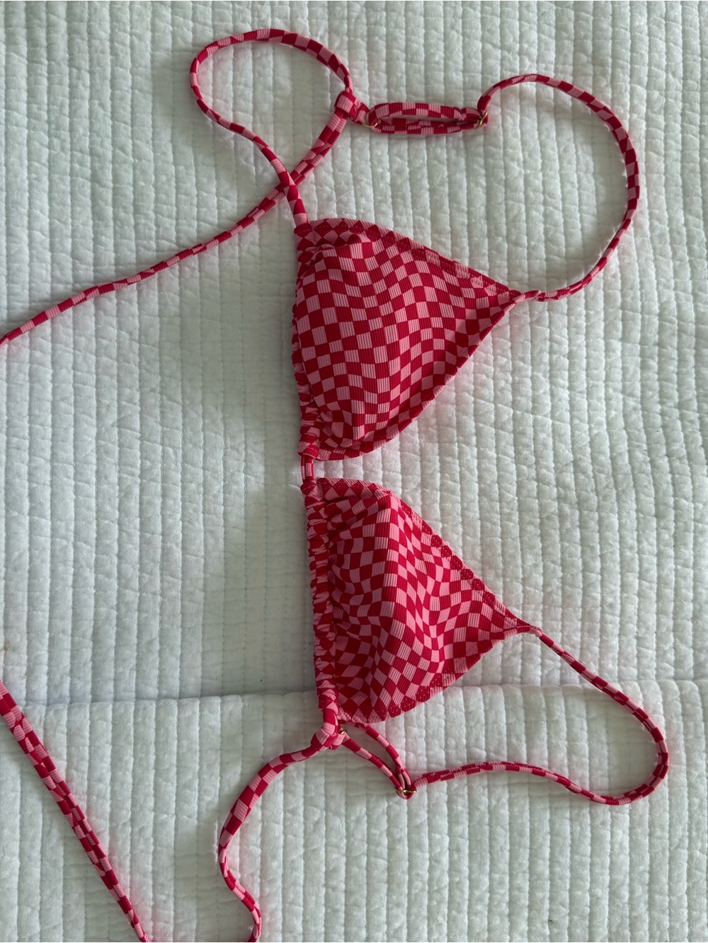 Wilo The Label Checkered Triangle Bikini - Top and Bottoms NWT size Medium